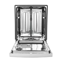 24 In. White Front Control Smart Dishwasher Digital 120-Volt Stainless Steel Tub with Steam Cleaning