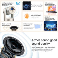 Smart Projector Battery+ Full HD 1080P Support 400ANSI BT5.0 Android Projector Auto Keystone Electric Focus Built-In Battery