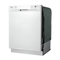 24 In. White Front Control Smart Dishwasher Digital 120-Volt Stainless Steel Tub with Steam Cleaning