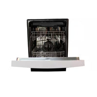 24 In. White Front Control Smart Dishwasher Digital 120-Volt Stainless Steel Tub with Steam Cleaning