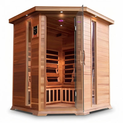 4-Person Cedar Corner Infrared Sauna