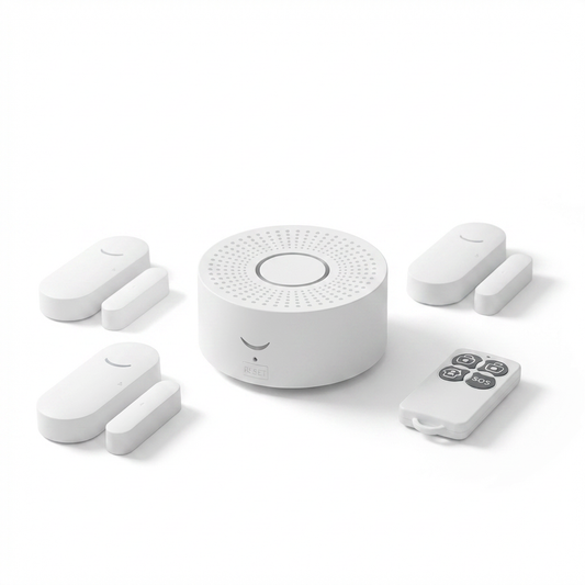 Wireless Wifi Smart Home Automation Security Alarm System with Door Sensor Motion Sensor Smart Life App Burglar Alarm Siren — Studio Shot