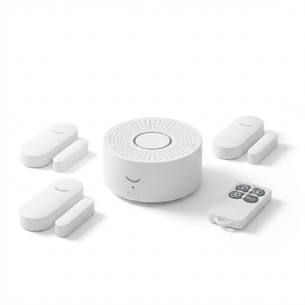 Wireless Wifi Smart Home Automation Security Alarm System with Door Sensor Motion Sensor Smart Life App Burglar Alarm Siren — Studio Shot