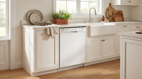 24 In. White Front Control Smart Dishwasher Digital 120-Volt Stainless Steel Tub with Steam Cleaning — Lifestyle