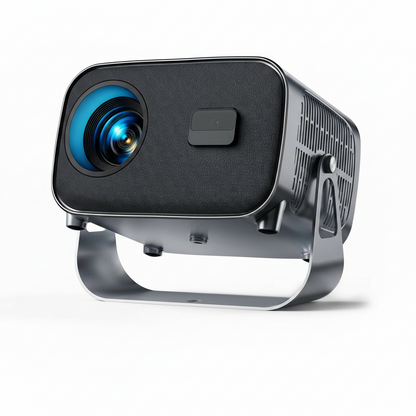 Smart Projector, Native 1080P with 4K Support, Wifi Bluetooth, Auto Focus, Keystone Correction, 360° Stand, 300'' Display for Home Theater