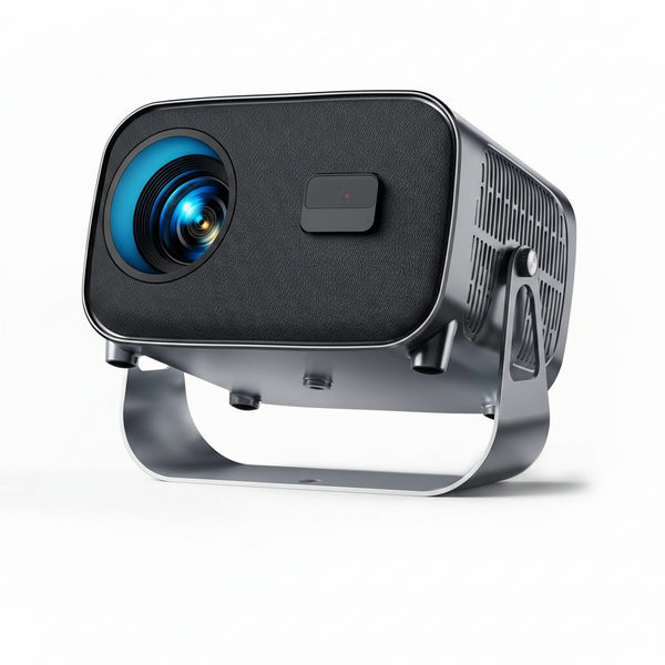 Smart Projector, Native 1080P with 4K Support, Wifi Bluetooth, Auto Focus, Keystone Correction, 360° Stand, 300'' Display for Home Theater